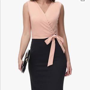 Mid length.. polyester/spandex dress